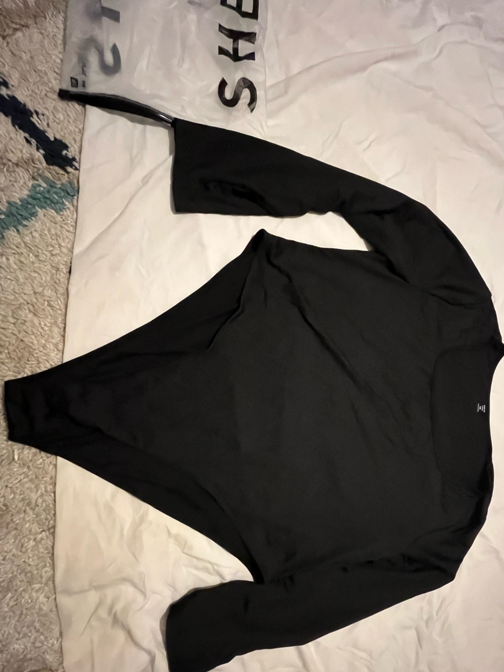 SHEIN Black Long Sleeve Curve Bodysuit